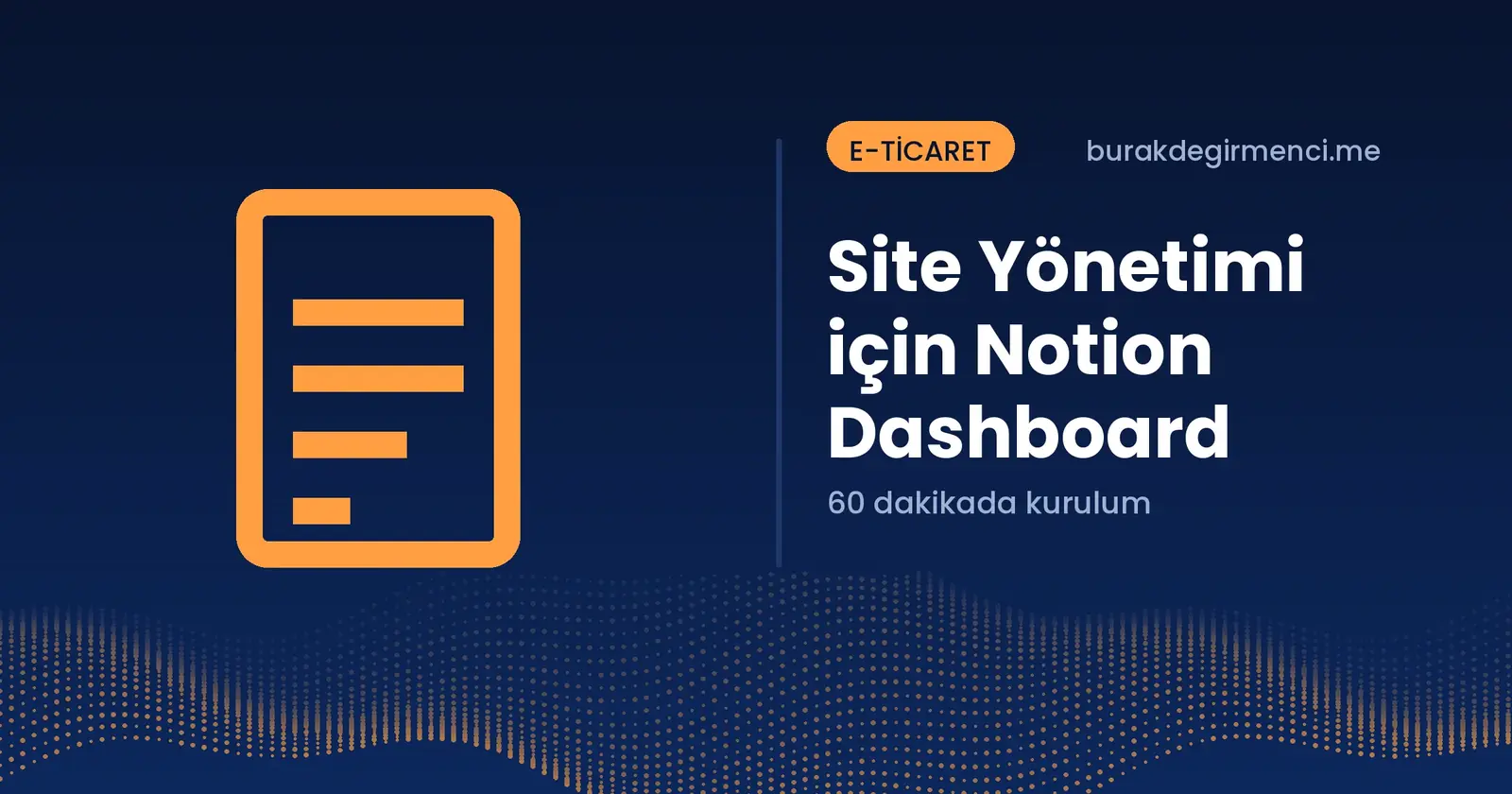 Site yönetimi için Notion dashboard örneği yazısının kapağı